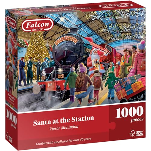 Falcon - Santa at The Station - 1000 Teile Puzzle, Puzzlespiel Erwachsene Falcon - Santa at The Station - 1000 Teile Puzzle, Puzzlespiel Erwachsene von Jumbo