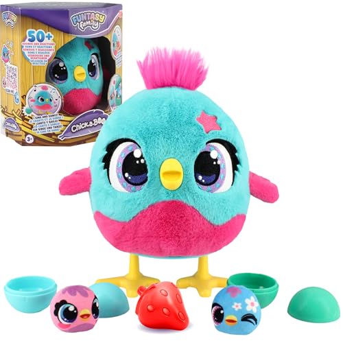 Fantasy Family – Chick-a-Boo – Elektronisches interaktives Plüschtier – Huhn, das Eier legt – Spricht, singt, tanzt – Chatouille-la – über 50 Geräusche und Reaktionen – Spielzeug für Mädchen und Fantasy Family – Chick-a-Boo – Elektronisches interaktives Plüschtier – Huhn, das Eier legt – Spricht, singt, tanzt – Chatouille-la – über 50 Geräusche und Reaktionen – Spielzeug für Mädchen und von Jumbo