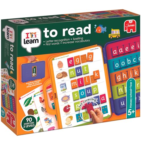 I Learn to Read – Wortlernspiele für Kinder – verbessert Buchstaben- und Worterkennung, Rechtschreibung und Wortschatz – 90 Übungen, 3 Schwierigkeitsstufen und Tragetasche – ab 5 Jahren – Jumbo I Learn to Read – Wortlernspiele für Kinder – verbessert Buchstaben- und Worterkennung, Rechtschreibung und Wortschatz – 90 Übungen, 3 Schwierigkeitsstufen und Tragetasche – ab 5 Jahren – Jumbo von Jumbo