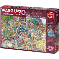 JUMBO 25015 Wasgij Retro Destiny 6 - Kinderspiel! - 1000 Teile von Jumbo