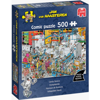 JUMBO SPIELE 1110100628 Puzzle 500 Teile Jan van Haasteren - Süßigkeiten Fabrik von Jumbo