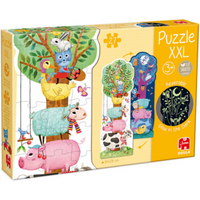 JUMBO SPIELE 50217 GOULA 27 XXL Teile Puzzle Bauernhof Tag & Nacht von Jumbo