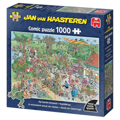 Jan Van Haasteren – JVH – Die jährliche Volkszählung der Vögel (1000 Teile) – Big Garden Birdwatch – Puzzle für Erwachsene – 100% recycelter Karton – 1000 Teile Jumbo von Jumbo