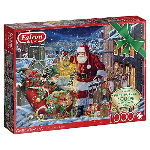 Jumbo, Falcon de Luxe - Heiligabend, Weihnachten Puzzle für Erwachsene, 2 x 1000 Teile von Jumbo