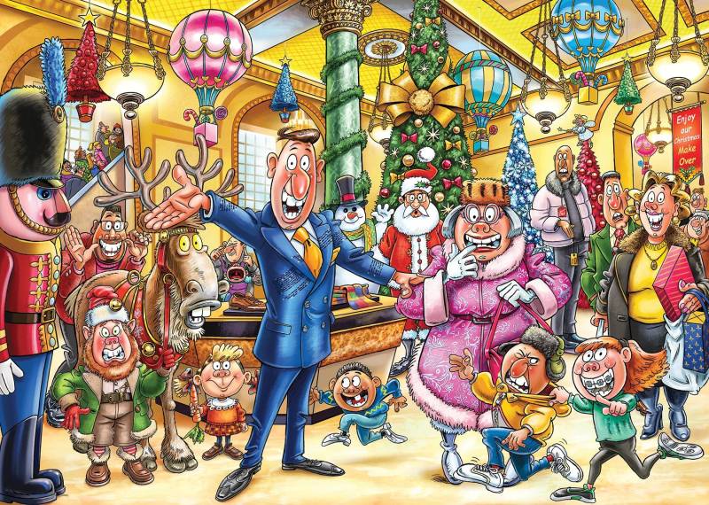 Jumbo 2 Puzzles - Wasgij Christmas 21 - Eine fröhliche Verwandlung! 1000 Teile Puzzle Jumbo-00510 von Jumbo