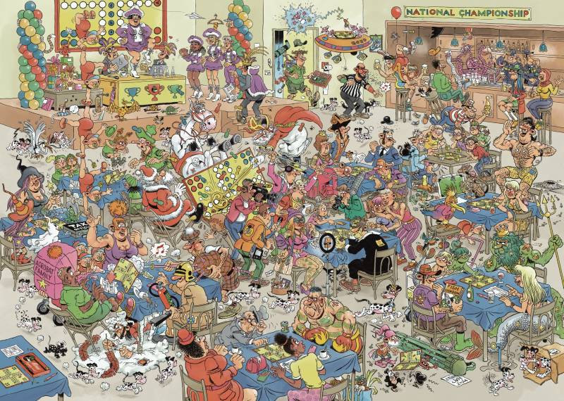 Jumbo Jan van Haasteren - Ludo Meisterschaft (1000 Teile) 1000 Teile Puzzle Jumbo-00482 von Jumbo