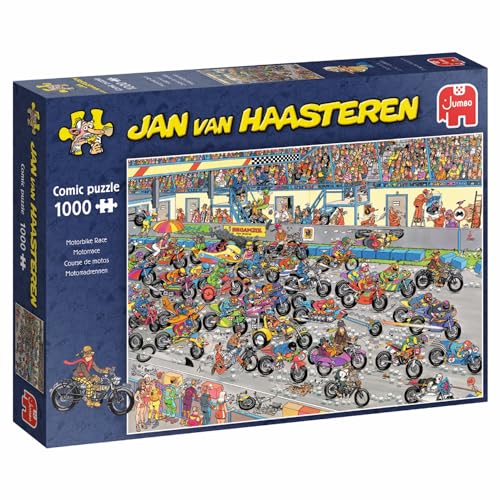 Jumbo Spiele 1119800098 Jan Van Haasteren Motorradrennen 1000 Teile Puzzle von Jumbo