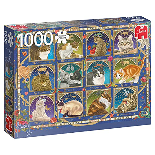 Jumbo Spiele - Horoskop-Katzen-1000 Teile Cat (Tier) Puzzle-Spiel, 18853, Mehrfarbig von Jumbo