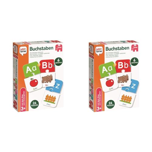 Jumbo Spiele Ich lerne Buchstaben - Lernspiele ab 3 Jahren - Buchstaben Spiel Kindergarten (Packung mit 2) von Jumbo