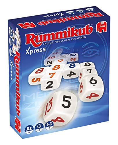 Jumbo Spiele Original Rummikub Xpress - Der Klassiker als Würfelspiel für Erwachsene und Kinder ab 7 Jahren - Gesellschaftsspiel für 2 Spieler von Jumbo