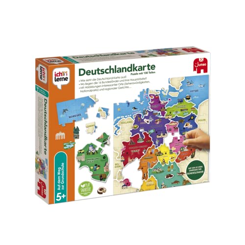 Jumbo - ich lerne Deutschlandkarte – Lernspiel ab 5 Jahren - Kinderspiel für Vorschule und Grundschule von Jumbo