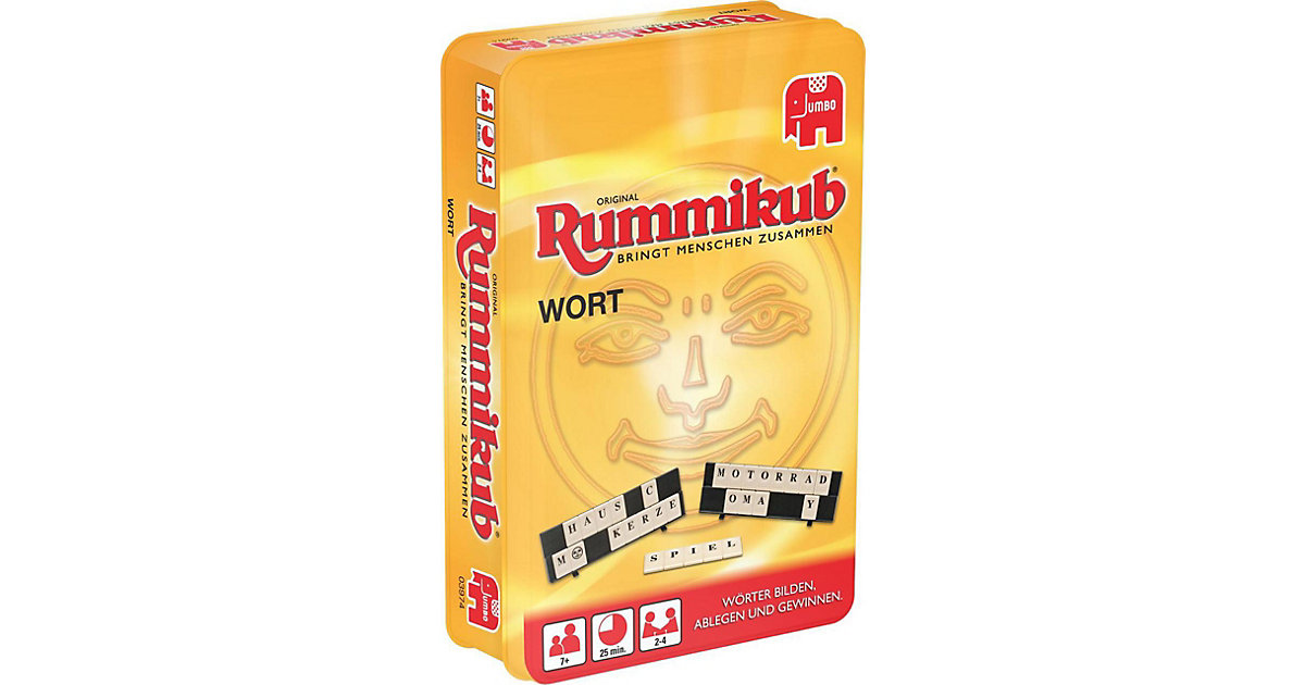 Original Rummikub Wort Kompakt in Metalldose von Jumbo