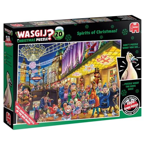 Wasgij Christmas 20 – Die Geister der Weihnachten! – Spirits of Christmas! – Puzzle für Erwachsene – Lustig – 100% recycelter Karton – 2 x 1000 Teile Jumbo von Jumbo