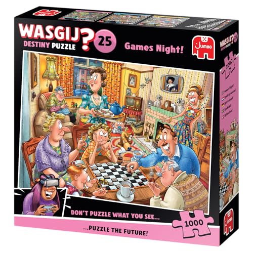 Wasgij Destiny 25 - Spieleabend - Games Night - Puzzle für Erwachsene - Lustiges Puzzle - 100% recycelter Karton - 1000 Teile - Jumbo von Jumbo