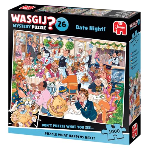 Wasgij Mystery 26 – Valentinstag – Datum Nacht – Puzzle für Erwachsene – Lustig – Karton 100% recycelt – 1000 Teile Jumbo von Jumbo