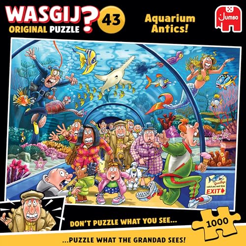 Wasgij Original 43 – Es riecht nach Fisch – Aquarium Antics – Lustiges Puzzle – Puzzle für Erwachsene – 100 % recycelter Karton – 1000 Teile Jumbo von Jumbo