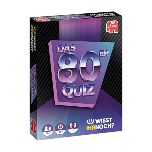 Wisst Ihr Noch? Das 80er Quiz – Nostalgisches Fragespiel mit 200 Fragen zu Musik, TV & Kult der Achtziger, 2 Spieler, geeignet ab 12 Jahren von Jumbo