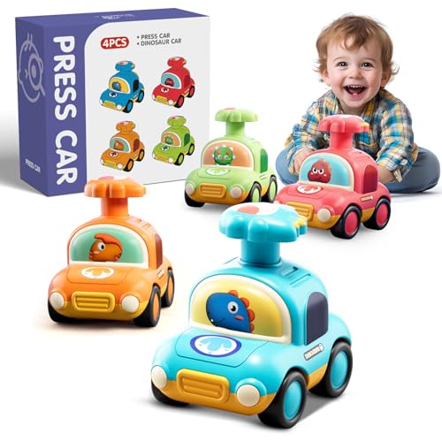 Jumkeet Baby Spielzeugautos für Kleinkinder ab 18 Monaten+, 4 Stück Tier Press-and-Go-Auto, Süße Dinosaurier Cartoon Aufziehautos, Rennautos Fahrzeug Sets Geschenke für Kinder Jungen Mädchen Jumkeet Baby Spielzeugautos für Kleinkinder ab 18 Monaten+, 4 Stück Tier Press-and-Go-Auto, Süße Dinosaurier Cartoon Aufziehautos, Rennautos Fahrzeug Sets Geschenke für Kinder Jungen Mädchen von Jumkeet