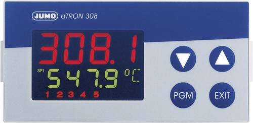 Jumo dTRON 308 (quer) PID Temperaturregler Pt100, Pt500, Pt1000, KTY11-6, L, J, U, T, K, E, N, S, R, von Jumo