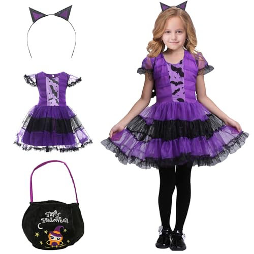 JunMallko Halloween Kostüm Kinder Fledermaus Mädchen, Fledermaus Kinderkostüm, Fledermaus Kostüm Kinder, Hexe Cosplay Kostüm Tutu Kleid Set für Kinder, Cosplay Zubehör für Kinder (120) JunMallko Halloween Kostüm Kinder Fledermaus Mädchen, Fledermaus Kinderkostüm, Fledermaus Kostüm Kinder, Hexe Cosplay Kostüm Tutu Kleid Set für Kinder, Cosplay Zubehör für Kinder (120) von JunMallko