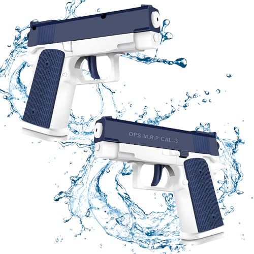 Wasserpistole Kinder, 2 Stück Wasserspritzpistole mit 10 Meter großer Reichweite, Mini Wasserpistolen, Klein Wasserspritzpistole für Kinder Sommer im Freien Pool Strand Wasserspielzeug (2 Blau) von JunMallko
