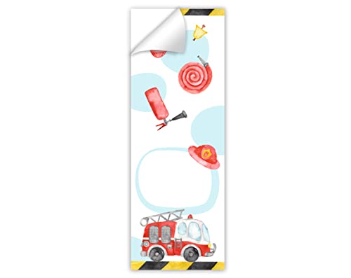 12 Aufkleber Feuerwehr Feuerwehrauto für Verpackung von Geschenken für Jungen von Junapack
