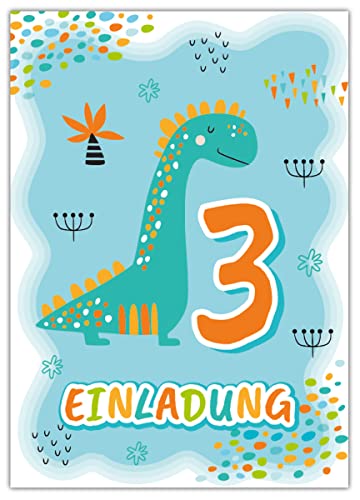 12 Einladungskarten zum 3. Kindergeburtstag dritte Geburtstag Jungen Dino Dinosaurier Geburtstagseinladungen 12 Einladungskarten zum 3. Kindergeburtstag dritte Geburtstag Jungen Dino Dinosaurier Geburtstagseinladungen von Junapack