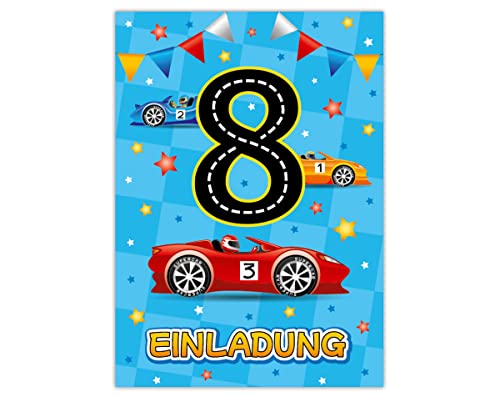 12 Einladungskarten zum 8. Kindergeburtstag achte Geburtstag Jungen Rennauto Geburtstagseinladungen 12 Einladungskarten zum 8. Kindergeburtstag achte Geburtstag Jungen Rennauto Geburtstagseinladungen von Junapack