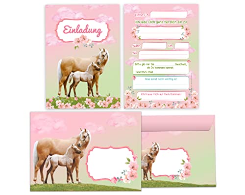 Junapack 12 Einladungskarten incl. 12 Umschläge zum Kindergeburtstag Mädchen Pferd mit Fohlen Junapack 12 Einladungskarten incl. 12 Umschläge zum Kindergeburtstag Mädchen Pferd mit Fohlen von Junapack