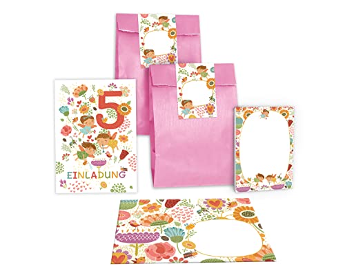 Junapack 12 Einladungskarten zum 5. Kindergeburtstag Einladung zum fünften Geburtstag Mädchen Fee Feen incl. 12 Umschläge, 12 Tüten/rosa, 12 Aufkleber, 12 Blöcke Junapack 12 Einladungskarten zum 5. Kindergeburtstag Einladung zum fünften Geburtstag Mädchen Fee Feen incl. 12 Umschläge, 12 Tüten/rosa, 12 Aufkleber, 12 Blöcke von Junapack
