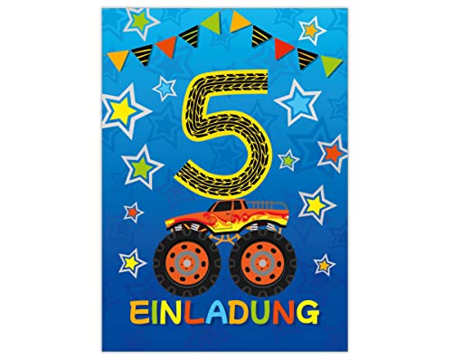 Junapack 12 Einladungskarten zum 5. Kindergeburtstag fünfte Geburtstag Jungen Monster-Truck Auto Geburtstagseinladungen Junapack 12 Einladungskarten zum 5. Kindergeburtstag fünfte Geburtstag Jungen Monster-Truck Auto Geburtstagseinladungen von Junapack