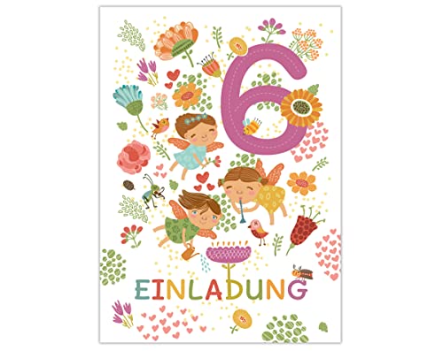 Junapack 12 Einladungskarten zum 6. Kindergeburtstag Einladung zum sechsten Geburtstag Mädchen Fee Feen Junapack 12 Einladungskarten zum 6. Kindergeburtstag Einladung zum sechsten Geburtstag Mädchen Fee Feen von Junapack
