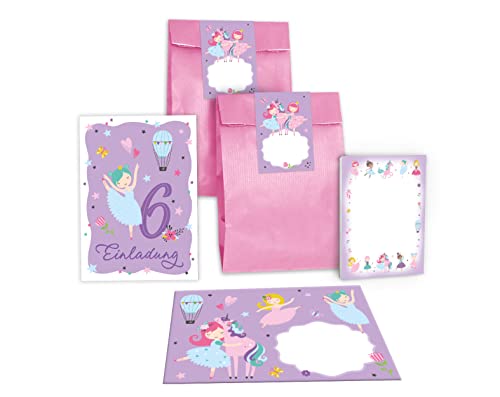 Junapack 12 Einladungskarten zum 6. Kindergeburtstag sechste Geburtstag Mädchen Ballerina incl. 12 Umschläge, 12 Tüten/rosa, 12 Aufkleber, 12 Blöcke Junapack 12 Einladungskarten zum 6. Kindergeburtstag sechste Geburtstag Mädchen Ballerina incl. 12 Umschläge, 12 Tüten/rosa, 12 Aufkleber, 12 Blöcke von Junapack