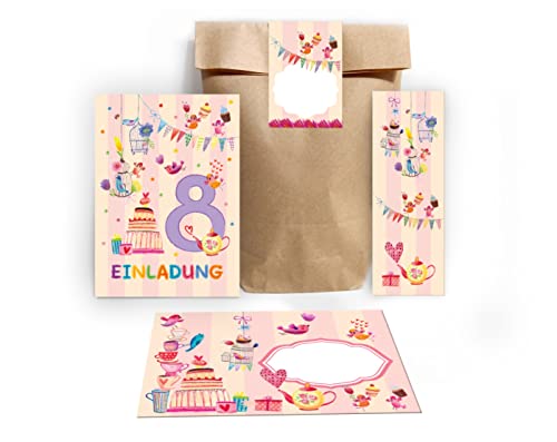 Junapack 12 Einladungskarten zum 8. Kindergeburtstag Einladung zum achten Geburtstag Mädchen Vögelchen incl. 12 Umschläge, 12 Tüten/Natur, 12 Aufkleber, 12 Lesezeichen Junapack 12 Einladungskarten zum 8. Kindergeburtstag Einladung zum achten Geburtstag Mädchen Vögelchen incl. 12 Umschläge, 12 Tüten/Natur, 12 Aufkleber, 12 Lesezeichen von Junapack