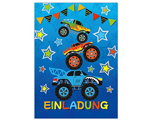 Junapack 12 Einladungskarten zum Kindergeburtstag Jungen Monster-Truck Auto Geburtstagseinladungen Junapack 12 Einladungskarten zum Kindergeburtstag Jungen Monster-Truck Auto Geburtstagseinladungen von Junapack