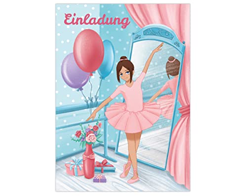 Junapack 12 Einladungskarten zum Kindergeburtstag Mädchen Ballerina von Junapack