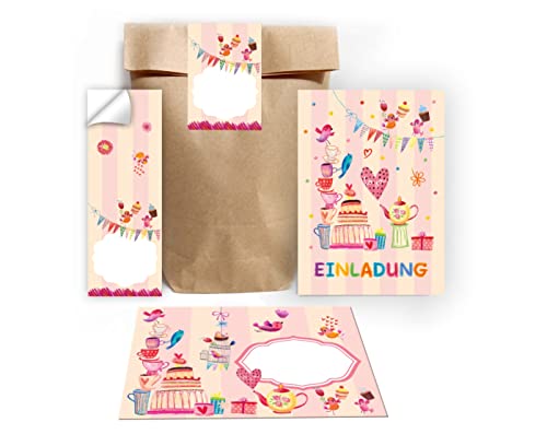 Junapack 12 Einladungskarten zum Kindergeburtstag Mädchen Vögelchen incl. 12 Umschläge, 12 Tüten/Natur, 12 Aufkleber Junapack 12 Einladungskarten zum Kindergeburtstag Mädchen Vögelchen incl. 12 Umschläge, 12 Tüten/Natur, 12 Aufkleber von Junapack