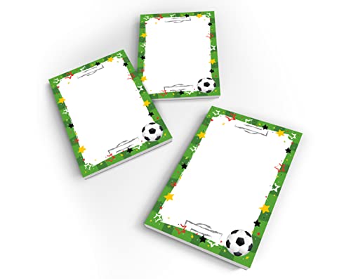 Junapack 12 Mini-Notizblöcke Fussball Fußball Mitgebsel für Kindergeburtstag Gastgeschenke für Jungen/ A7-Format von Junapack