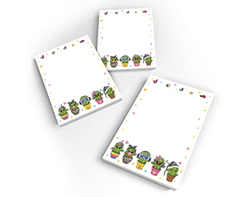 12 Mini-Notizblöcke Kaktus Mitgebsel für Kindergeburtstag Gastgeschenke für Mädchen Jungen / A7-Format von Junapack