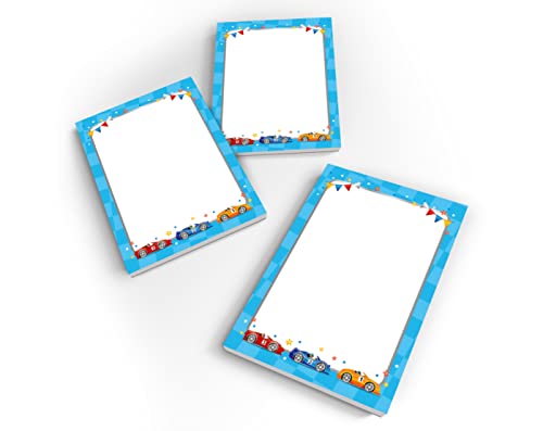 Junapack 12 Mini-Notizblöcke Rennauto Rennwagen Mitgebsel für Kindergeburtstag Gastgeschenke für Jungen / A7-Format von Junapack