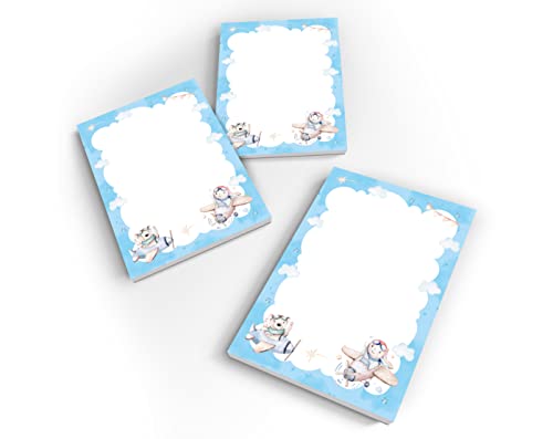 Junapack 12 Mini-Notizblöcke Tiere im Flugzeug Mitgebsel für Kindergeburtstag Gastgeschenke für Mädchen Jungen/ A7-Format von Junapack