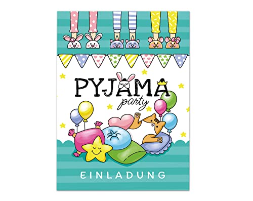 10 Einladungskarten zum Kindergeburtstag Einladungen zur Pyjamaparty Pyjama-Party Übernachtungsparty Lesenacht-Party für Mädchen und Jungen 10 Einladungskarten zum Kindergeburtstag Einladungen zur Pyjamaparty Pyjama-Party Übernachtungsparty Lesenacht-Party für Mädchen und Jungen von Junaversum