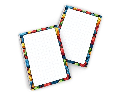 6 Notizblöcke Mitgebsel Kindergeburtstag Bausteine Junge Mädchen Gastgeschenke Giveaways für Jungsgeburtstag Mädchengeburtstag / A7-Format von Junaversum