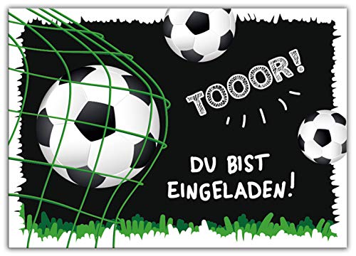 8 Einladungskarten zum Kindergeburtstag Jungen Fussball Fußball von Junaversum