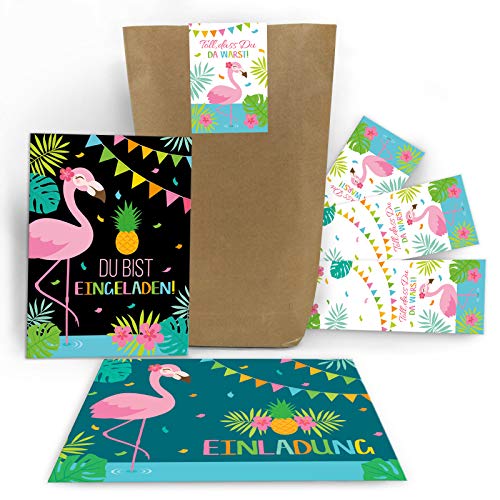 Junaversum 12 Einladungskarten zum Kindergeburtstag Mädchen Flamingo Einladungen Geburtstag Kinder incl. 12 Umschläge, 12 Tüten / Natur, 12 Aufkleber Junaversum 12 Einladungskarten zum Kindergeburtstag Mädchen Flamingo Einladungen Geburtstag Kinder incl. 12 Umschläge, 12 Tüten / Natur, 12 Aufkleber von Junaversum