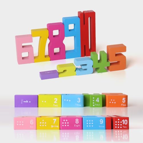 Junerain Inspirierte Holz Zahlenblöcke Montessori Spielzeuge for Kinder Holz Zahlenbausteine Puzzle Mathematik Stapel Zählspielzeug Bildungs Spielzeug for Kleinkinder im Vorschulalter Junerain Inspirierte Holz Zahlenblöcke Montessori Spielzeuge for Kinder Holz Zahlenbausteine Puzzle Mathematik Stapel Zählspielzeug Bildungs Spielzeug for Kleinkinder im Vorschulalter von Junerain