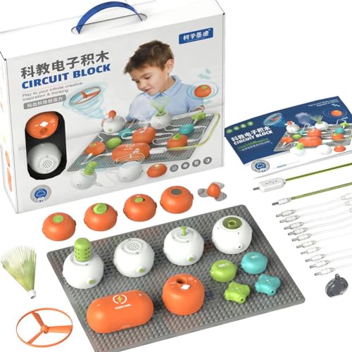 Junerain Wissenschaftsschaltkreis for Kinder, DIY-Elektronik-Erkundungsset for Kinder, Physik-Wissenschaftsexperimente-Leiterplatten-Kit, STEM-Lernspielzeug, Geschenk for Jungen und Mädchen von Junerain