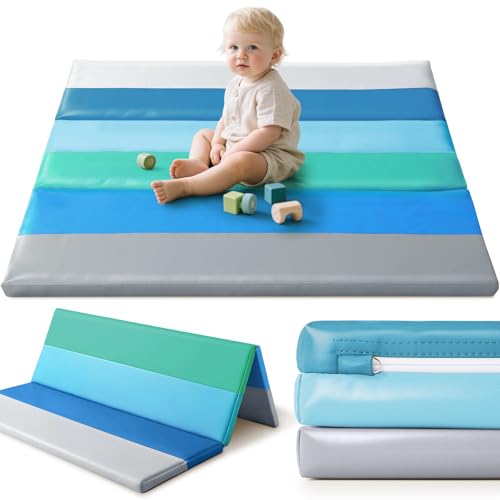 JungleDove Schaumstoff Spielmatte für Baby: PU-Leder wasserdicht Kinder Spielmatte - Baby Spielmatten für Boden - Thick Spielmatte für Laufstall gepolstert Laufstall Matratze (Modern) von JungleDove