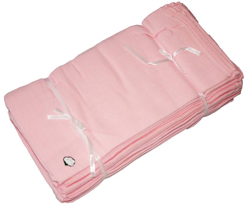Junior Joy Mullwindeln (70x70cm) 12er Pk - Pastellrosa von Junior Joy