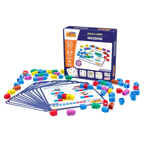 Junior Learning: Rainbow Phonics Blox: Dekodierung – Phase 3 – Bauen und Lernen, 30 Aktivitätskarten, farbcodierte Blöcke, Leseentwicklung, Kinder ab 5 Jahren von Junior Learning